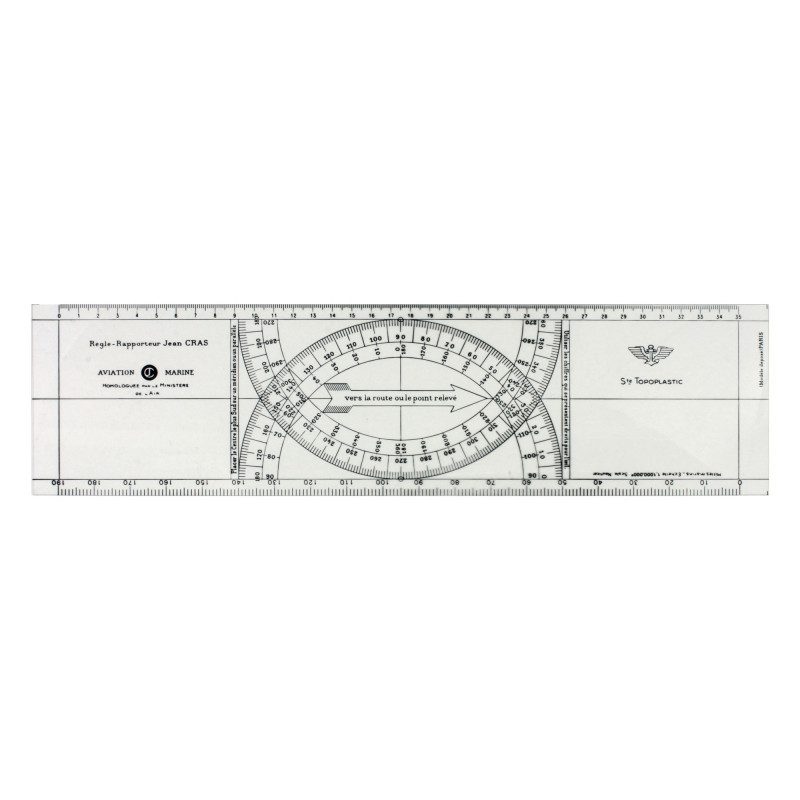 Pack Complet Permis Bateau Hauturier - Règle Cras Bicolore + Compas Laiton 20 Cm + Carte SHOM 9999 + Pochette étanche - Conforme Examen