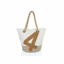 Sac à main Sandy lin et cuir