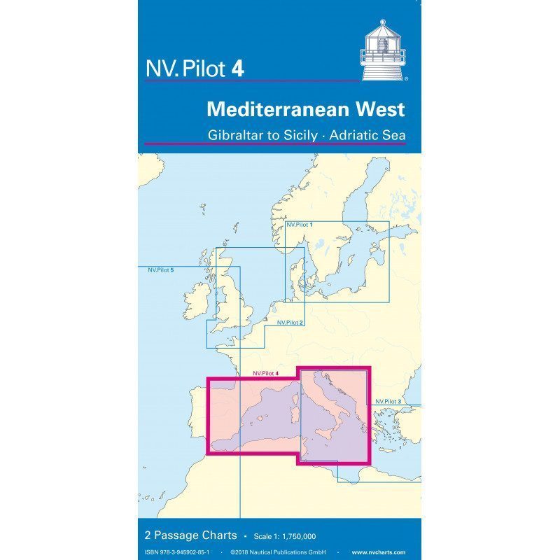 NV Pilot 4 - Carte marine de traversée Méditerranée Ouest | Picksea