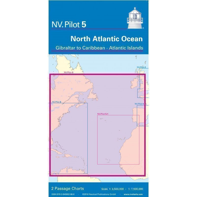 NV Pilot 5 - Carte Marine Atlantique Nord | Transatlantique | Picksea