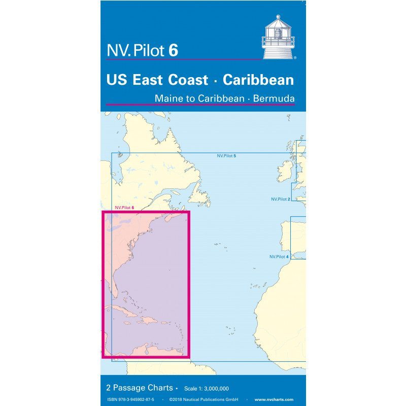 NV Pilot 6 - Carte marine Caraïbes et Côtes Est de l'Amérique | Picksea