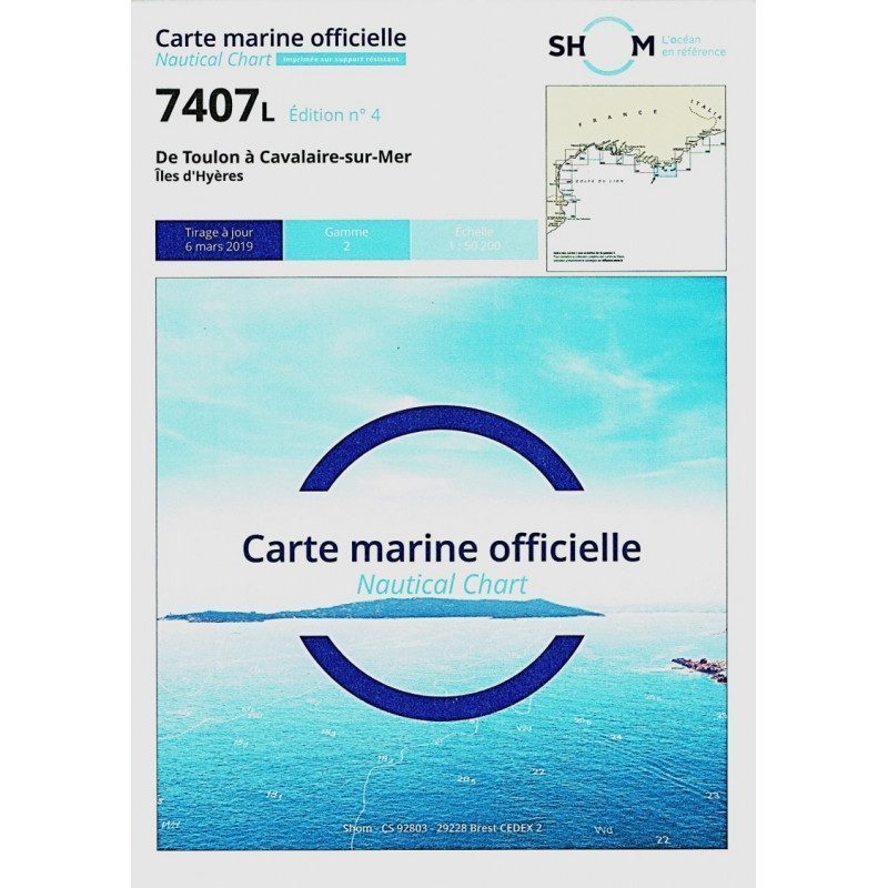 Marine chart 7407L SHOM from Toulon to Cavalaire | Picksea