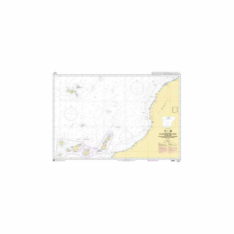 Marine Chart 7270L: Casablanca to Cape Jubi, with Madeira and the Canaries | Picksea
