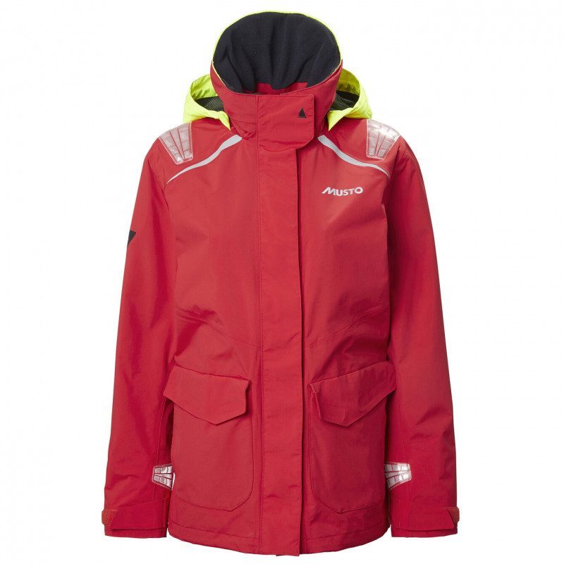 Veste city droite 1 bouton rouge femme