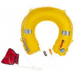 Inflatable horseshoe buoy