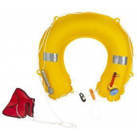 Inflatable horseshoe buoy