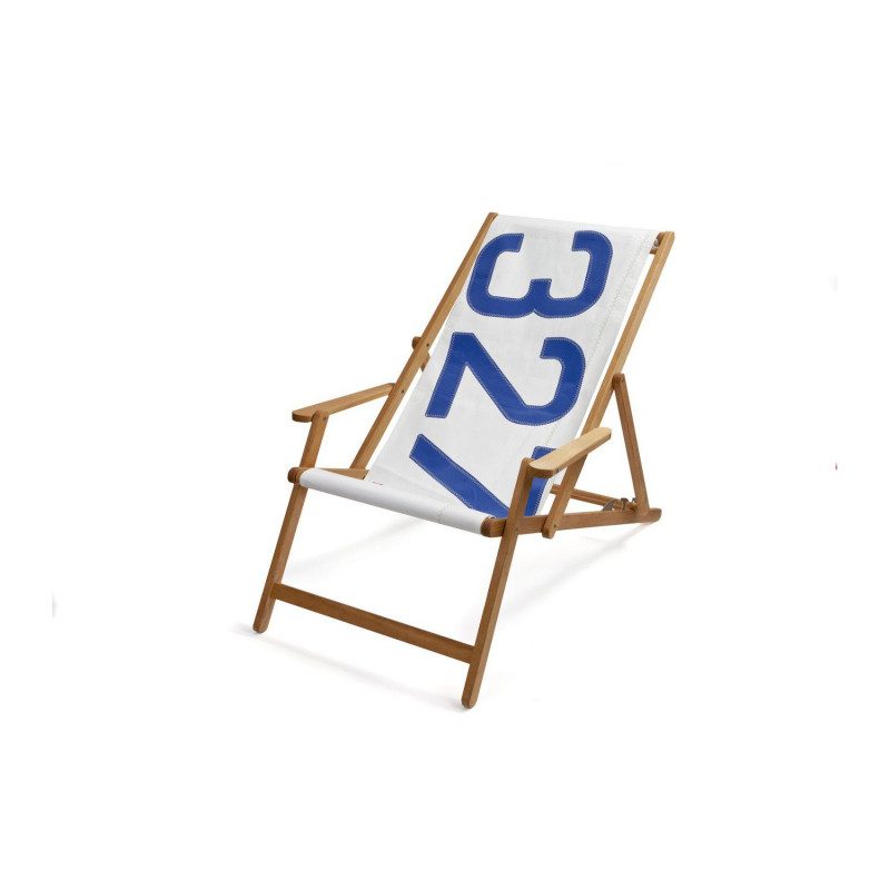 Oak deckchair with number 727 Sailbags | Picksea Oak deckchair with number 727 Sailbags | Picksea