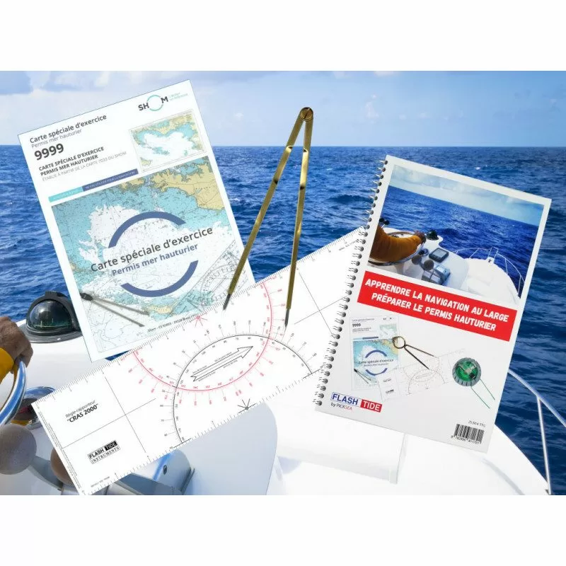 Pack Permis Hauturier Complet (manuel + carte + règle + compas) | Picksea Pack Permis Hauturier Complet (manuel + carte + règle + compas) | Picksea