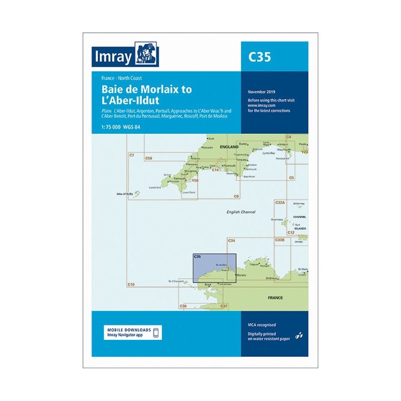 Imray C35 marine chart Morlaix to Aber-Ildut | Picksea