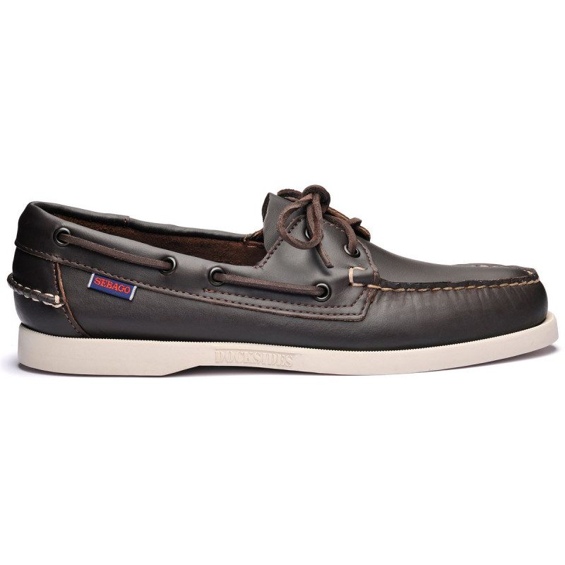 Sebago Docksides Leather Dark Brown| Boat shoes for men and women