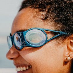 Lunettes anti mal de mer portée bleue