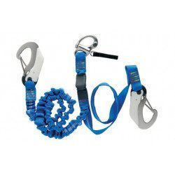 Releasable harness lanyard...