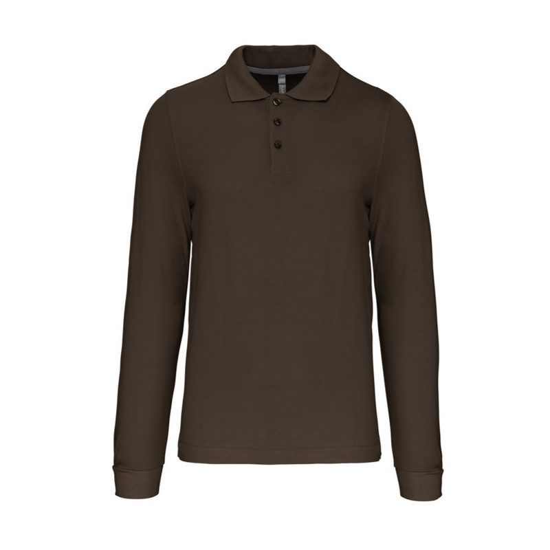 Men's 100 cotton long sleeve polo shirt KARIBAN sur