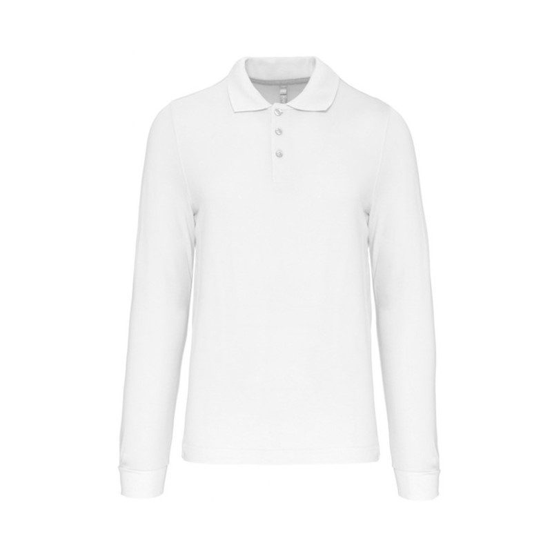 Men's 100% cotton long sleeve polo shirt