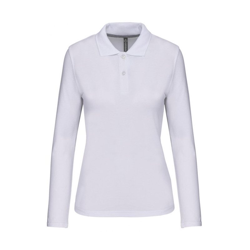 Women's long sleeve polo shirt 100% cotton