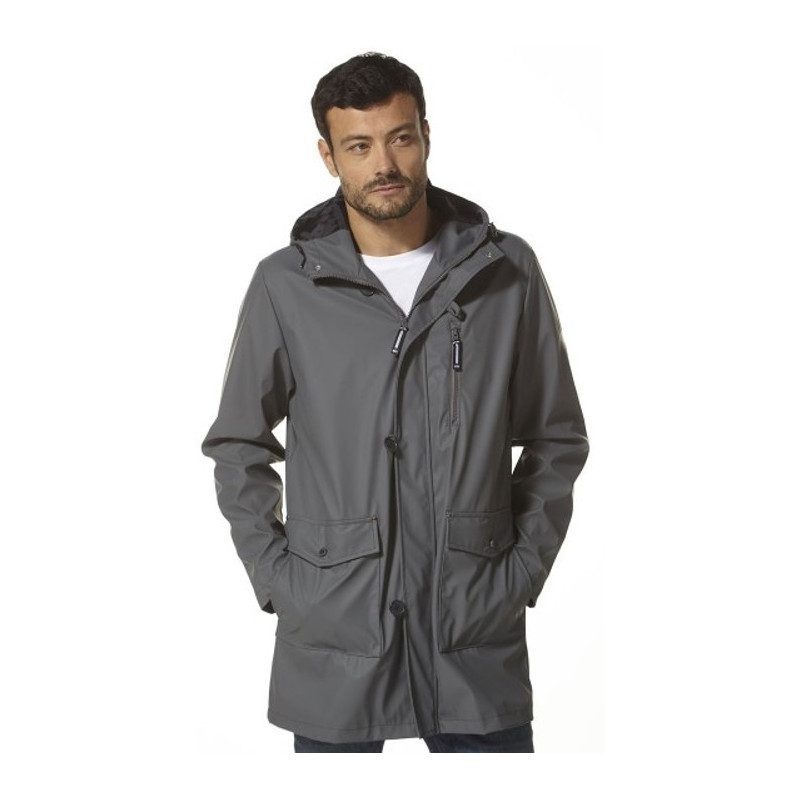 Oslo waxed 3/4 jacket charcoal grey