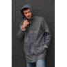 Oslo waxed 3/4 jacket charcoal grey