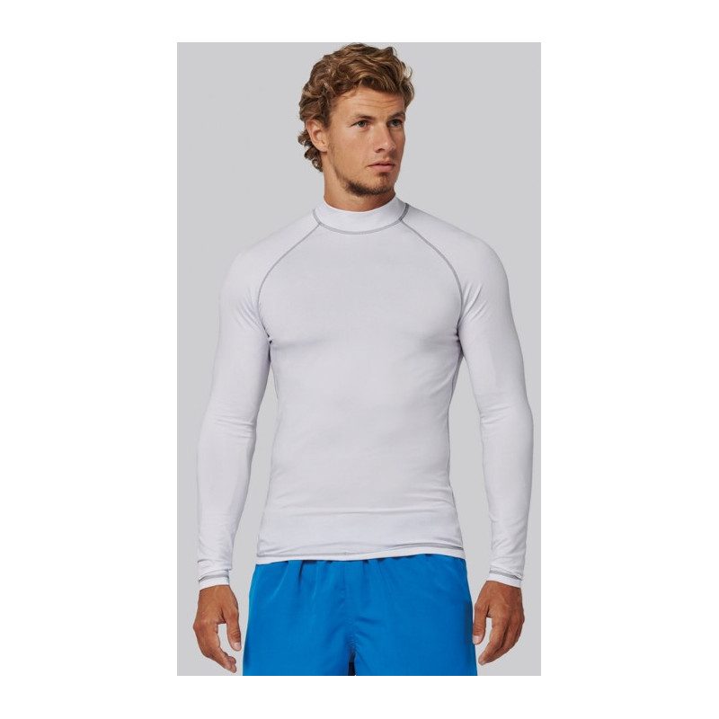 Unisex white anti-UV long sleeve lycra