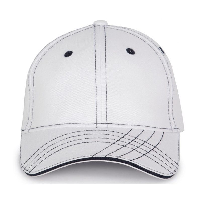 Fashion Cap 100% cotton White/Navy