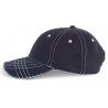 Casquette Fashion 100% coton Navy /Surpiqûres Blanches