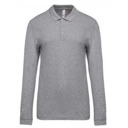 Polo piqué Homme manches longues Oxford Grey