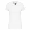 Polo Coton piqué blanc manches courtes femme