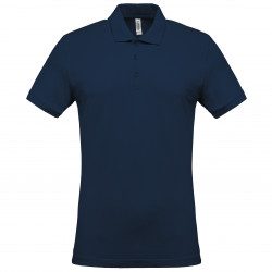 Vue de face Polo coton piqué MC navy homme