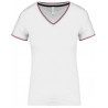 T-shirt Maille piquée Col V Femme