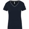 T-shirt Maille piquée Col V Femme