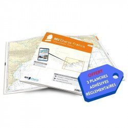 NV-CHARTS FR10 - 45 Côte d'Azur Nautical Charts (from Toulon to Menton) + 3 regulatory adhesive sheets