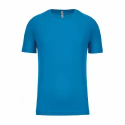 Vue de face tee-shirt technique manches courtes aqua blue
