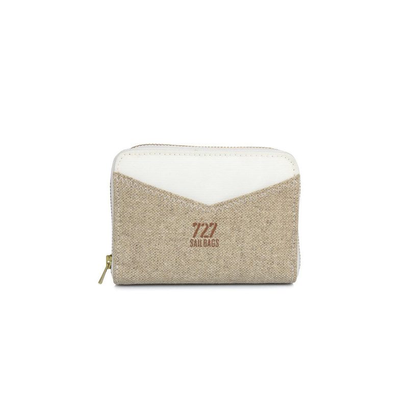 Wallet "le compact" linen and leather | Picksea