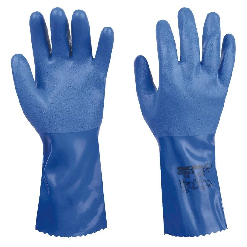 SHOWA 660, Rivestimento in PVC, Chimico, Blu, 9/L