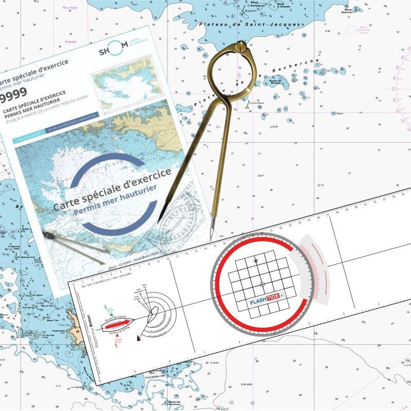 Offshore Permit Plus Pack (chart + protractor + lyre compass) | Picksea