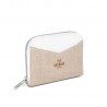 Wallet "le compact" linen and leather | Picksea