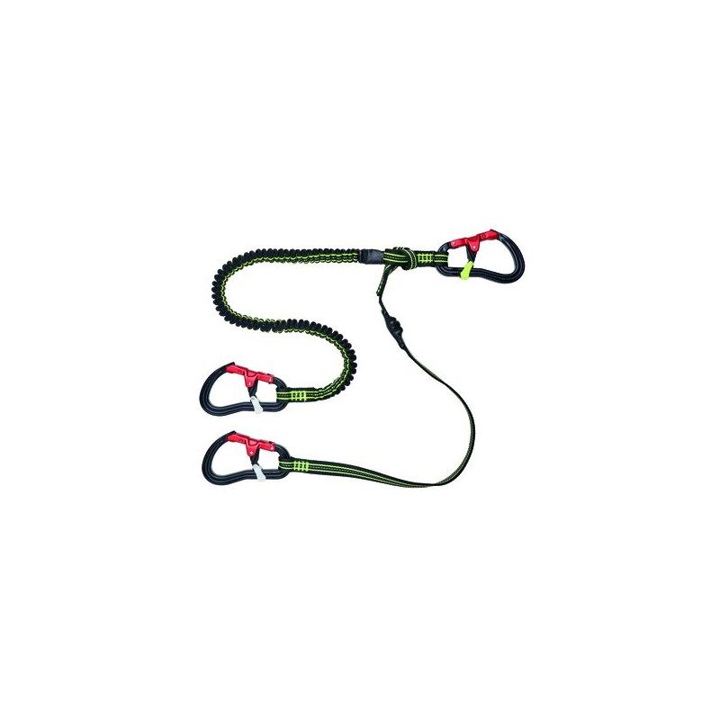 Longe de harnais ProLine - Sangle extensible / 3 mousquetons | Picksea