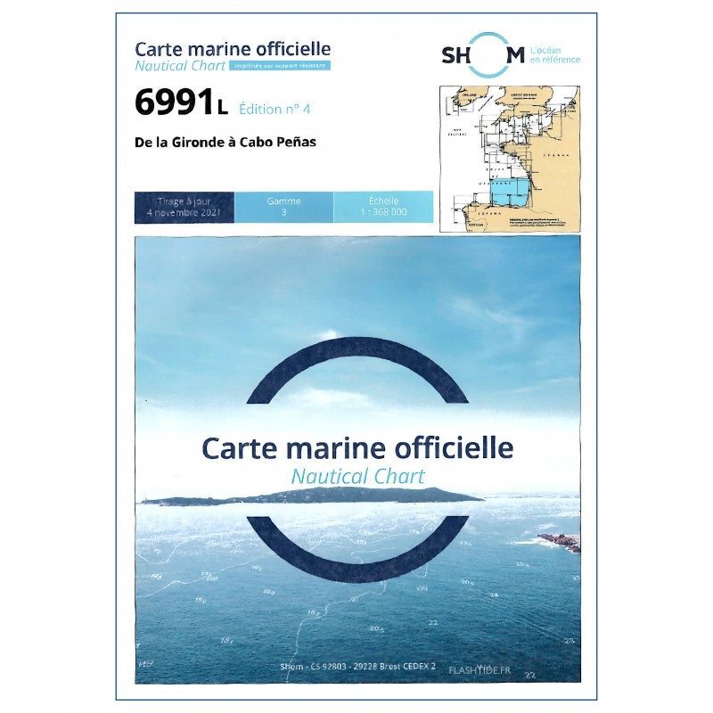 Carte Marine 6991L : de la Gironde à Cabo Peñas