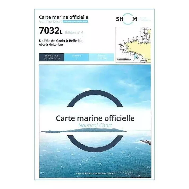 Carte Marine 7032L : de l'Ile de Groix à Belle-Ile - Abords de Lorient| Picksea