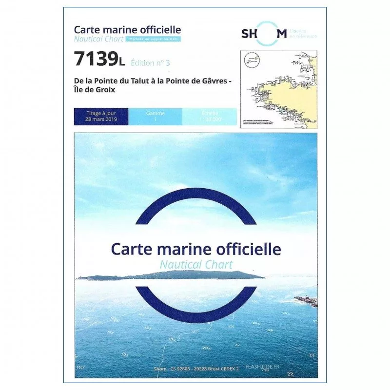 Carte Marine 7139L : de la Pointe du Talut à la Pointe de Gâvres - Ile de Groix | Picksea