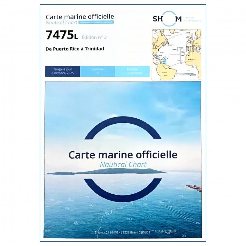 Carte Marine 7475L : de Puerto Rico à Trinidad | Picksea