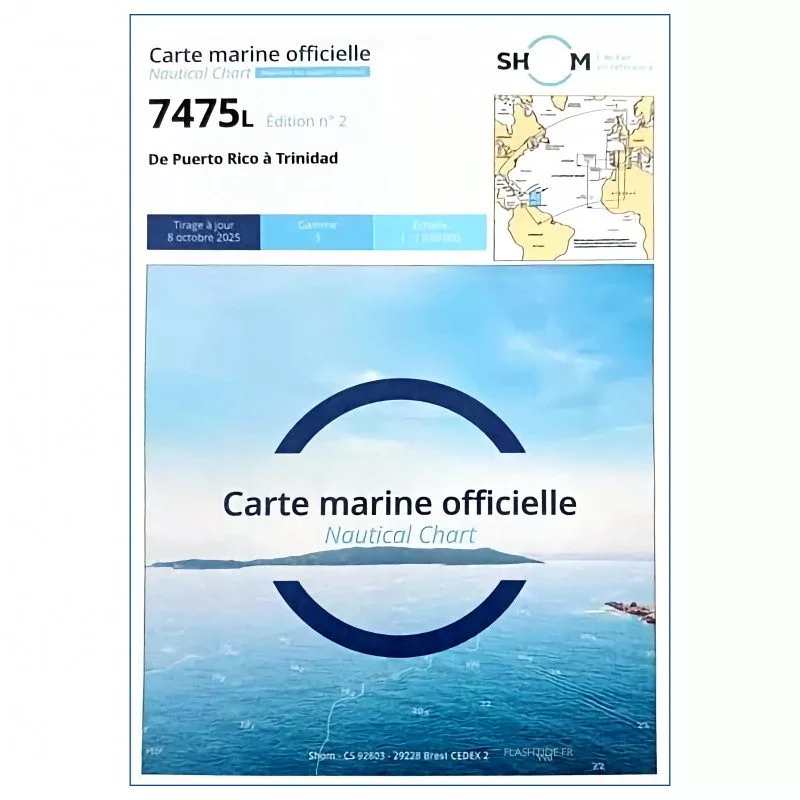 Carte Marine 7475L : de Puerto Rico à Trinidad | Picksea