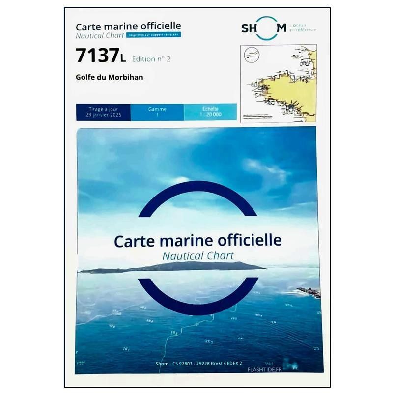 Carte Marine SHOM 7137 L - Golfe du Morbihan version pliée