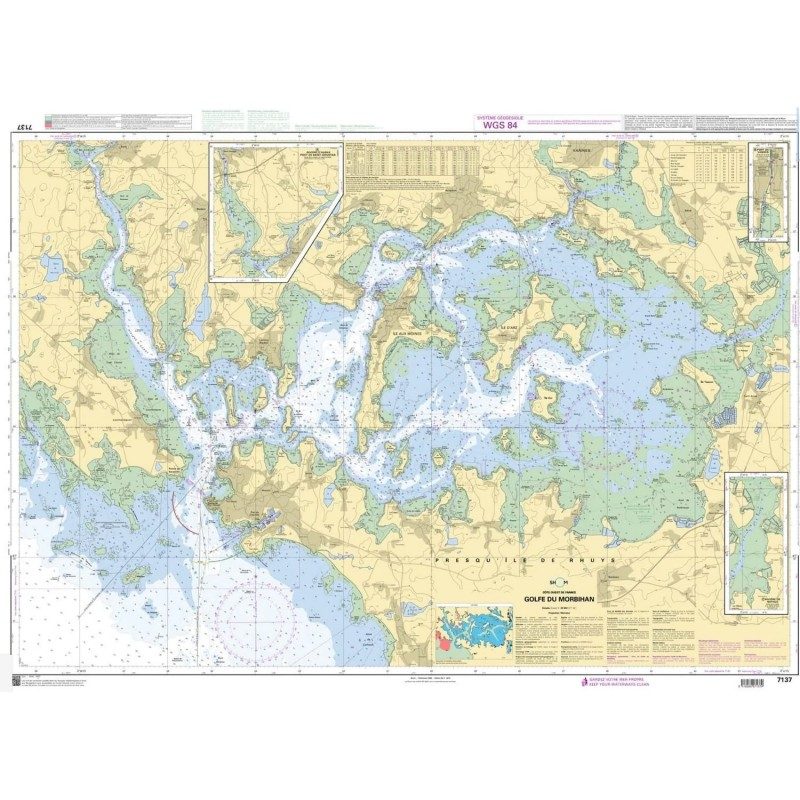 Carte Marine SHOM 7137 L - Golfe du Morbihan version pliée