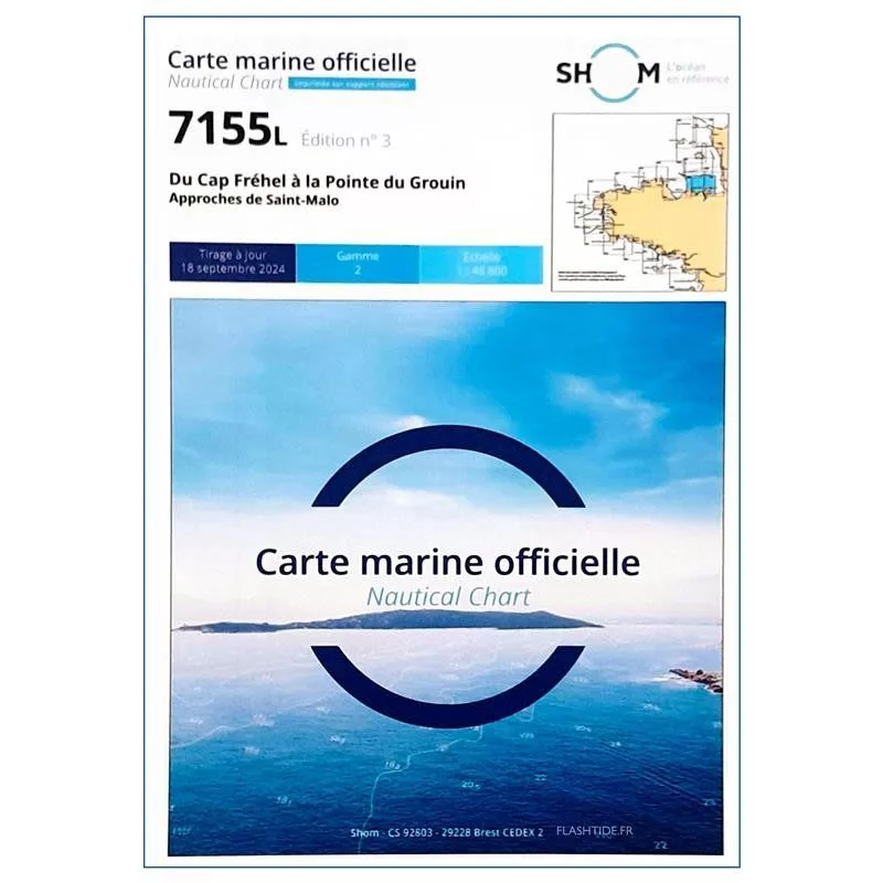Marine Chart 7155: Cap Fréhel to Pointe du Grouin - Approaches to Saint-Malo | Picksea