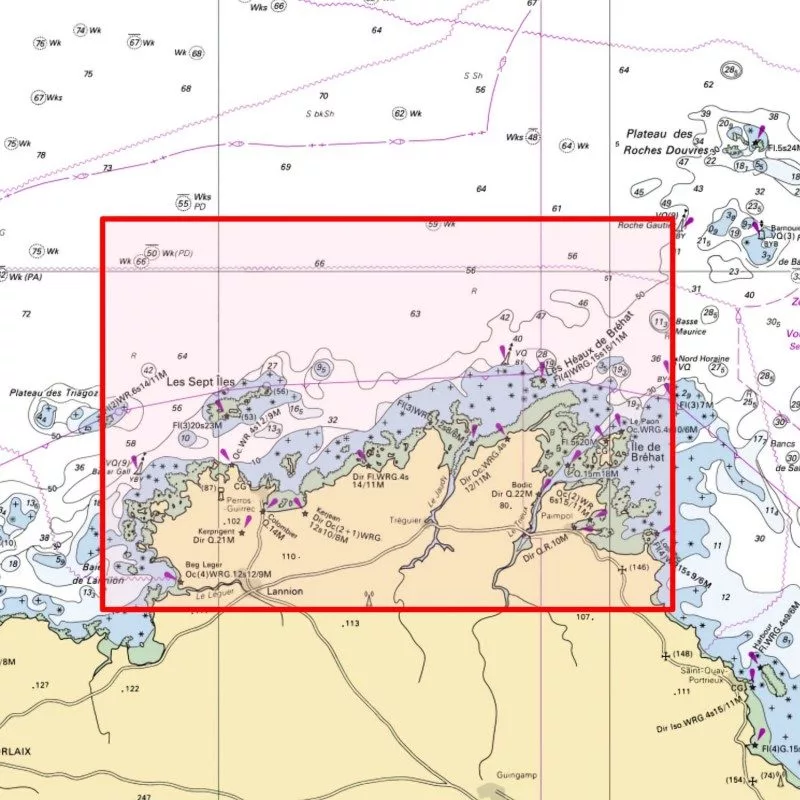 Carte Marine 7152 : de l'Ile Grande à l'Ile de Bréhat