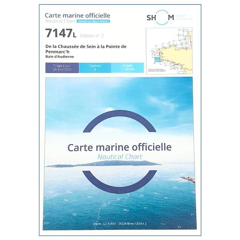 Carte Marine 7147L : de la Chaussée de Sein à la Pointe de Penmarc'h - Baie d'Audierne | Picksea