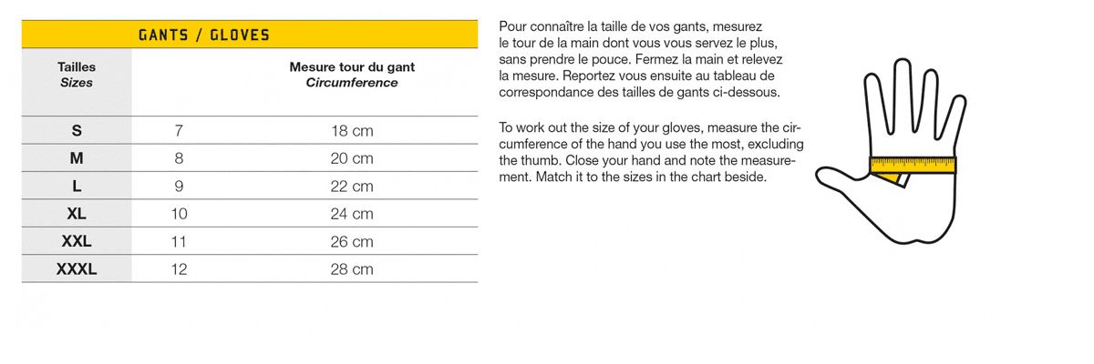 Guide de tailles Cotten gants